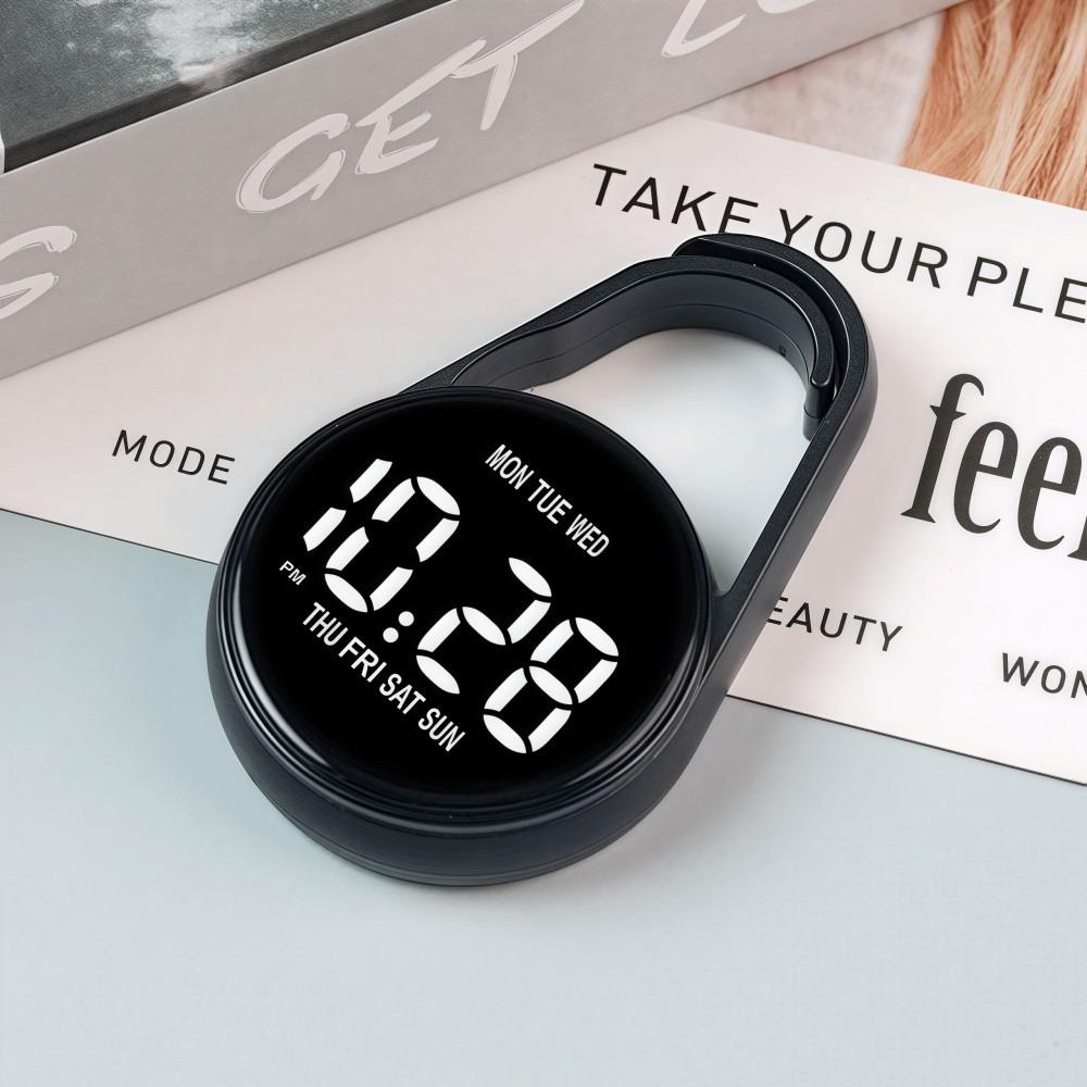 LED Electronic Hanging Watch Portable Digital Display Pocket Watch Carabiner Waterproof Luminous Pocket Watch Children/Adults чёрный