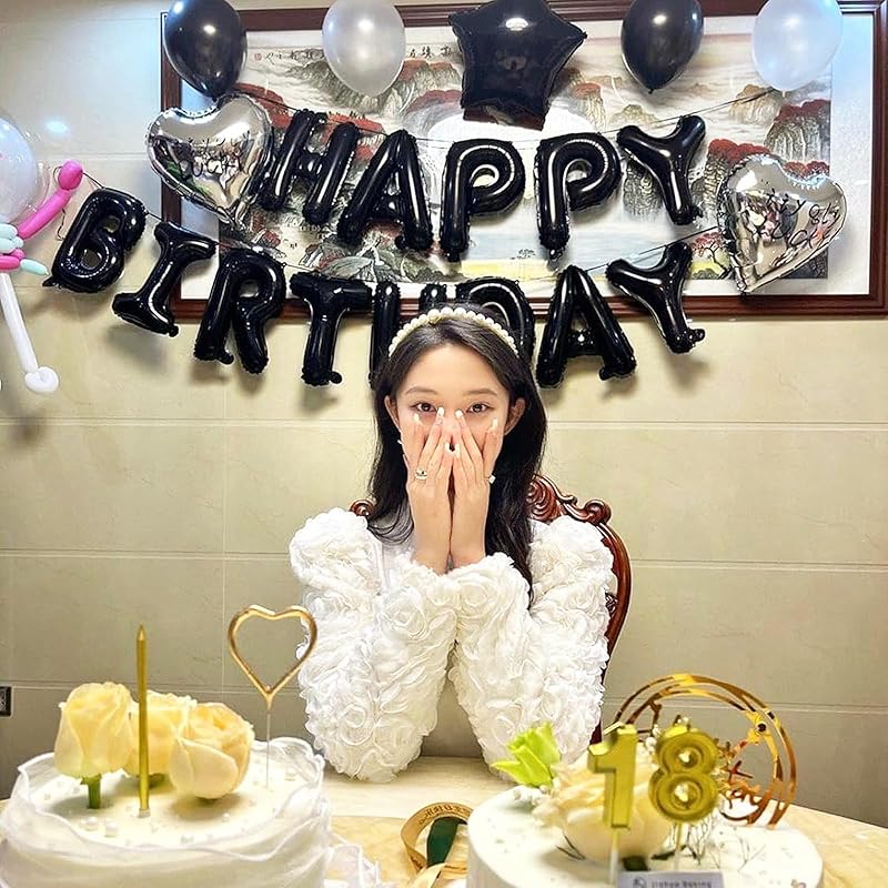 Lausatek Alphabet A-Z Balloon Set, Black Letter Balloons for Birthdays, Parties, Events, and Photography (26 Pieces)