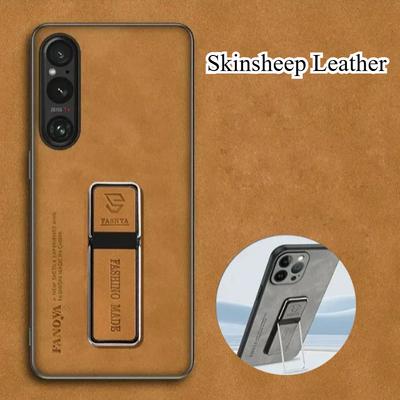Schafslederhülle für Sony Xperia 1 VII V Ii Matte Silikon-Bumper Kickstand Halter Abdeckung für Xperia 10 V VI 1 V II 5 IV