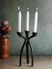 Trifecta Candle Holder In Gold | 13 X 13 X 23 Cm