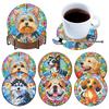 6Pcs/Set DIY Diamond Painting Coasters Kits with Holder DIY Coaster Diamond Art Kits for Beginners Adults Art Craft Supplies