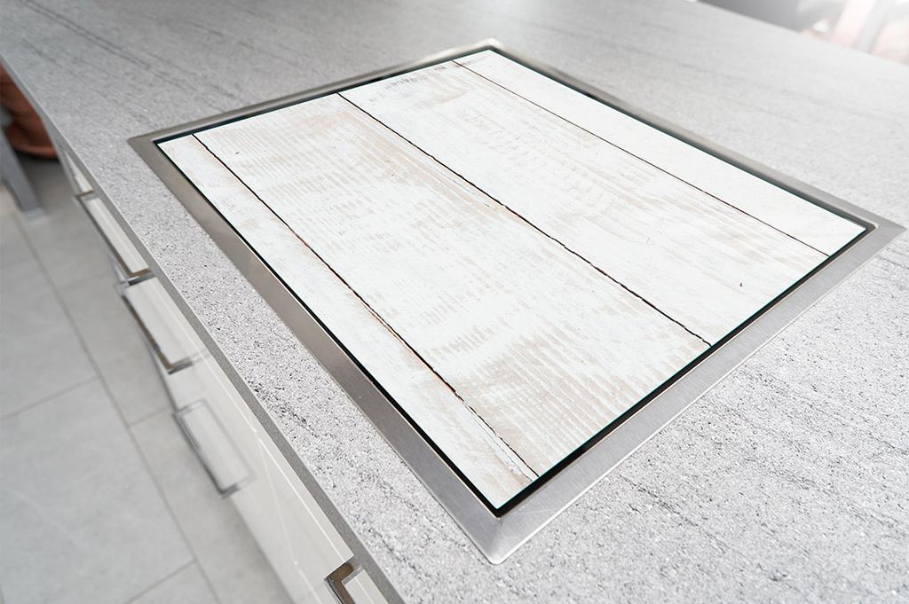 PIANO COTTURA PROTETTIVO IN VETRO 70x52 LEGNO