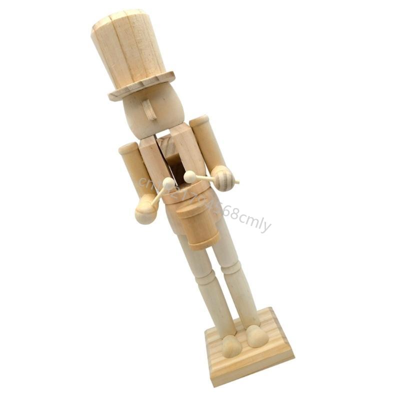 Christmas Soldiers Unpainted Nutcrackers Figures Table Decorations Ornament 6XDE