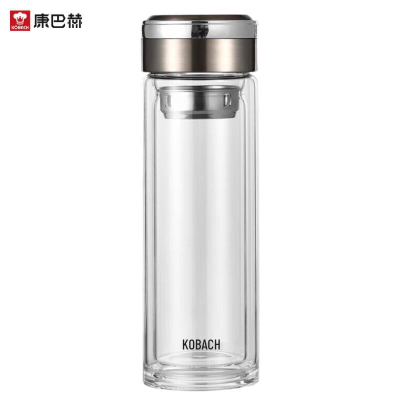 KOBACH 320ML Double-Wall Borosilicate Glass Travel Mug