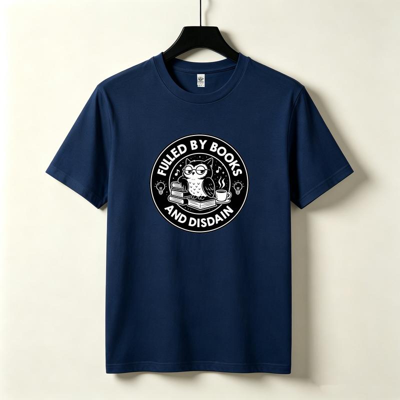 Books and Disdain TShirt Skull Books Coffee Graphic Tee Sarcastic Book Lover Casual Cotton Short Sleeve Streetwear for Unisex