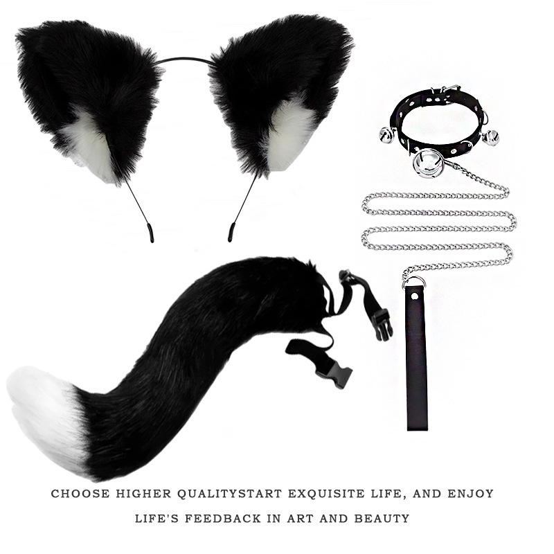 Handmade Cat Ears & Tail Set: Cute Cosplay Hair Accessories for Catgirl