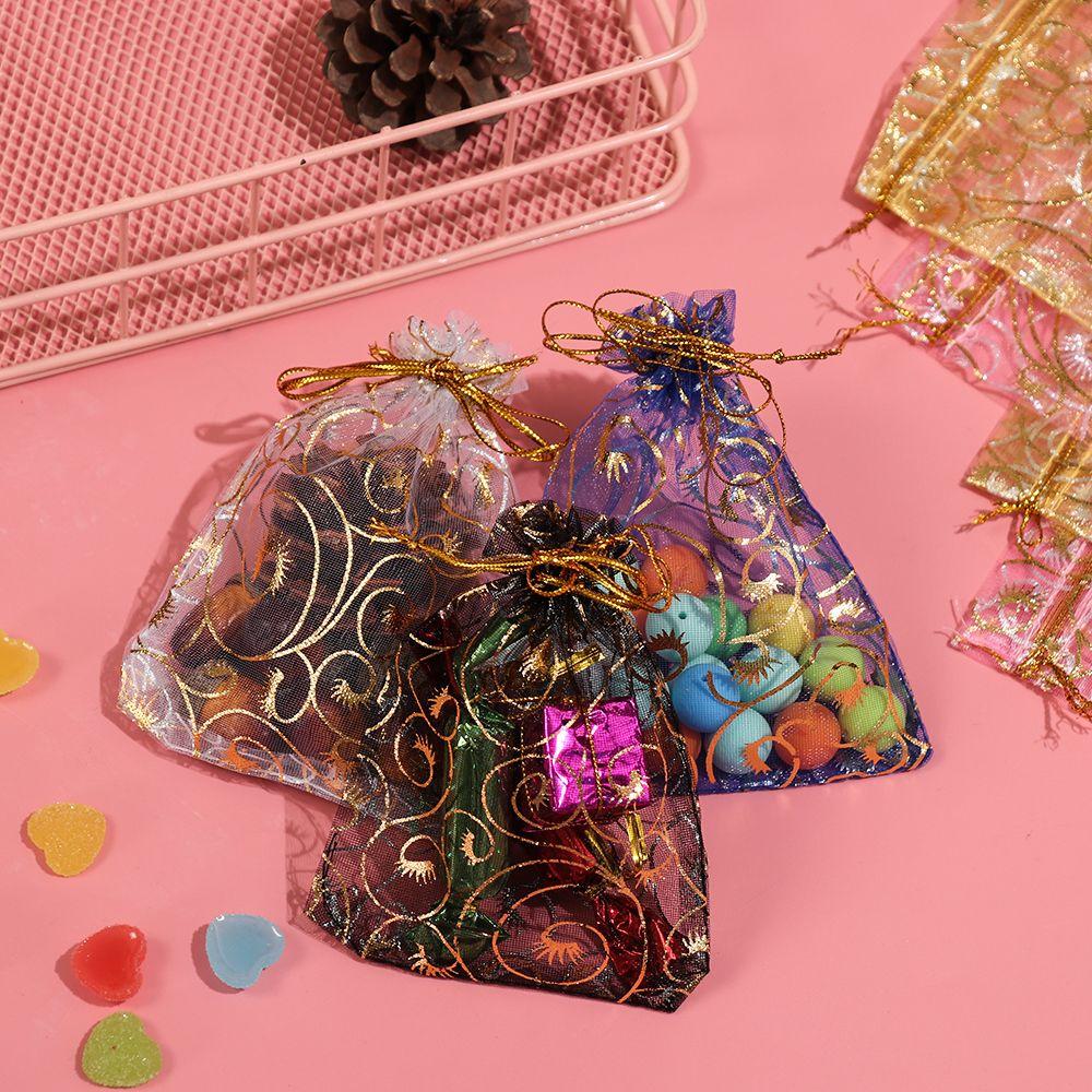 Decoration Handbags Candy Package Organza Pouch Pearl Yarn Bag Drawstring Pocket Jewelry Bright
