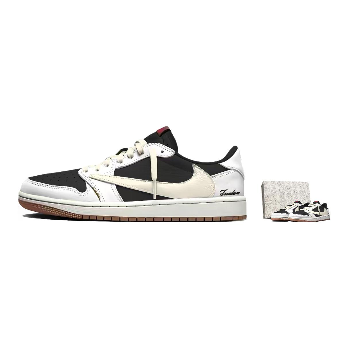

Jordan x Travis Scott Air Jordan 1 Амортизація Стійкість до стирання Низькі Вінтажні Баскетбольні Кросівки Унісекс Білі DZ4137-700(Команда1803-3) 38.5