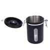 Coffee Canister and Spoon 1.8L Capacity 304 Stainless Steel Airtight Tea Coffee Storage Jar with Window Exhaust Valve