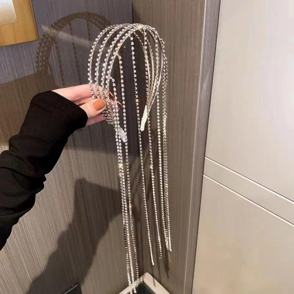 Luxury Crystal Hair Chain Reflection Shiny Hair Accessories Fashionable Girls Headwear  Parties