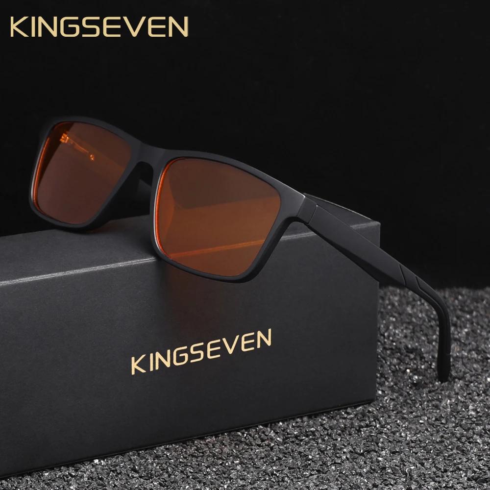 KINGSEVEN Classic Anti-Blue Light Glasses Men/Women Matte Black Blue Ray Blocking Ultralight Students Rectangle Read Eyeglasses