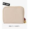 [BEAURE] [Vuret] B-24096 genuine leather short wallet round zipper mini wallet bi-fold with hand strap ladies P.Beige
