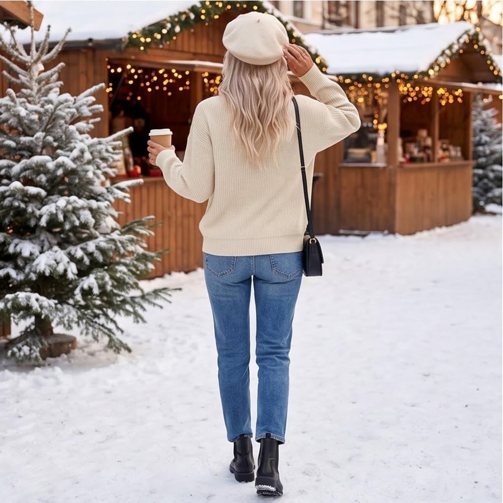 Women's Turtleneck Double Breasted Knit Cardigan Sweater Color Relaxed Fit for Fall and Winter