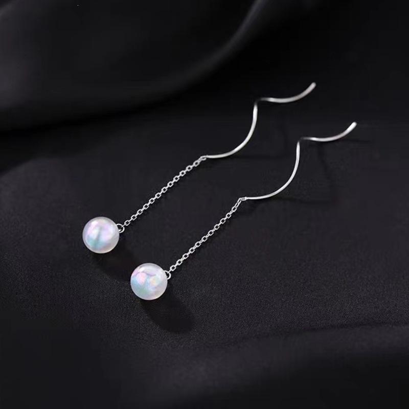 Elegant Women's 925 Sterling Silver Pearl Ear Studs - 2023 Trendy High-End Jewelry
