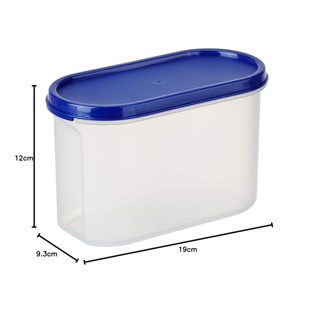 Modular Plastic Storage Containers with Lid, Set of 6, 1.2L, Blue