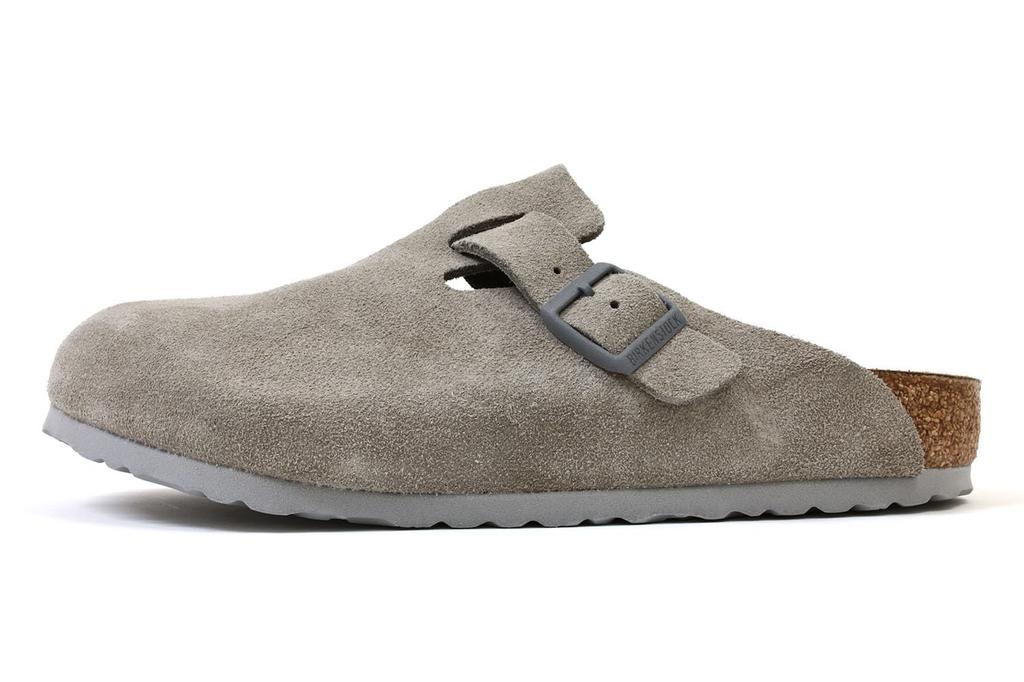 Birkenstock Boston Regular Width Suede Stone Coin 1027688 Coin 41 (Stone (26.5cm))