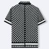 Men's Knitted Crochet Short Sleeve Shirts Casual Button Down Hollow Out Collared Shirt Tops for Men Summer Vacation Vintage Knit Golf Beach Shirts Top