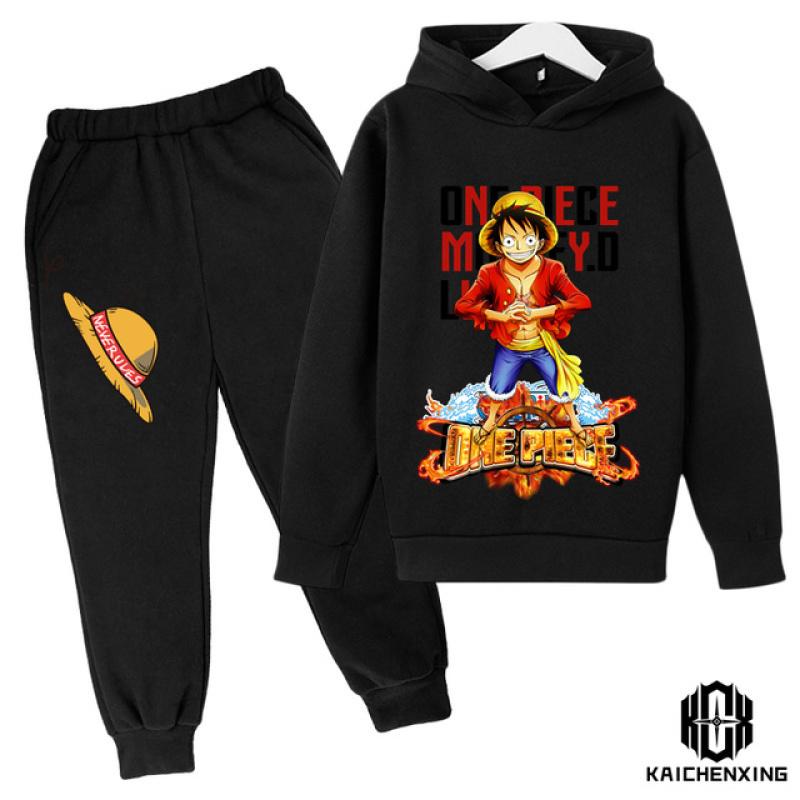 One Piece Cartoon Children's Hoodie Clothes Boys Set Children's Sportswear Clothing Spring and Autumn Fashion Sweatshirt