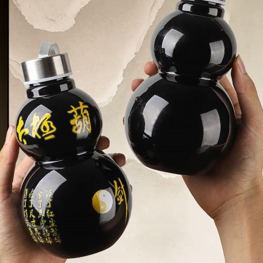Large Capacity Vintage Water Kettle Chinese Style Gourd Drink Bottle Gourd Sports Bottle School