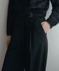 Illoje Double Tuck Wide Belted Slacks (Black)