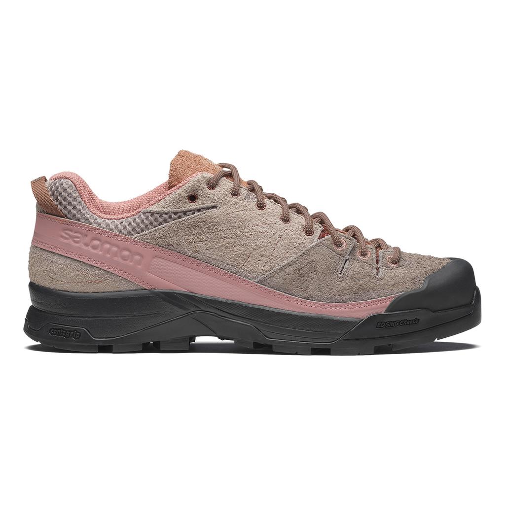 SALOMON X-Alp Suede Comfortable Versatile Low-Top Running Shoes Unisex Running Shoes Light-Brown 476756