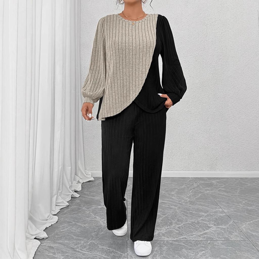 Women's European & American Two-Piece Long-Sleeve Pant Set for Autumn/Winter