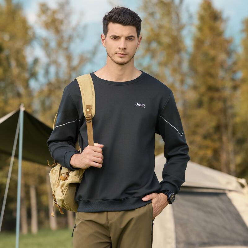 Jeep Men's Fleece Round Neck Sweatshirt