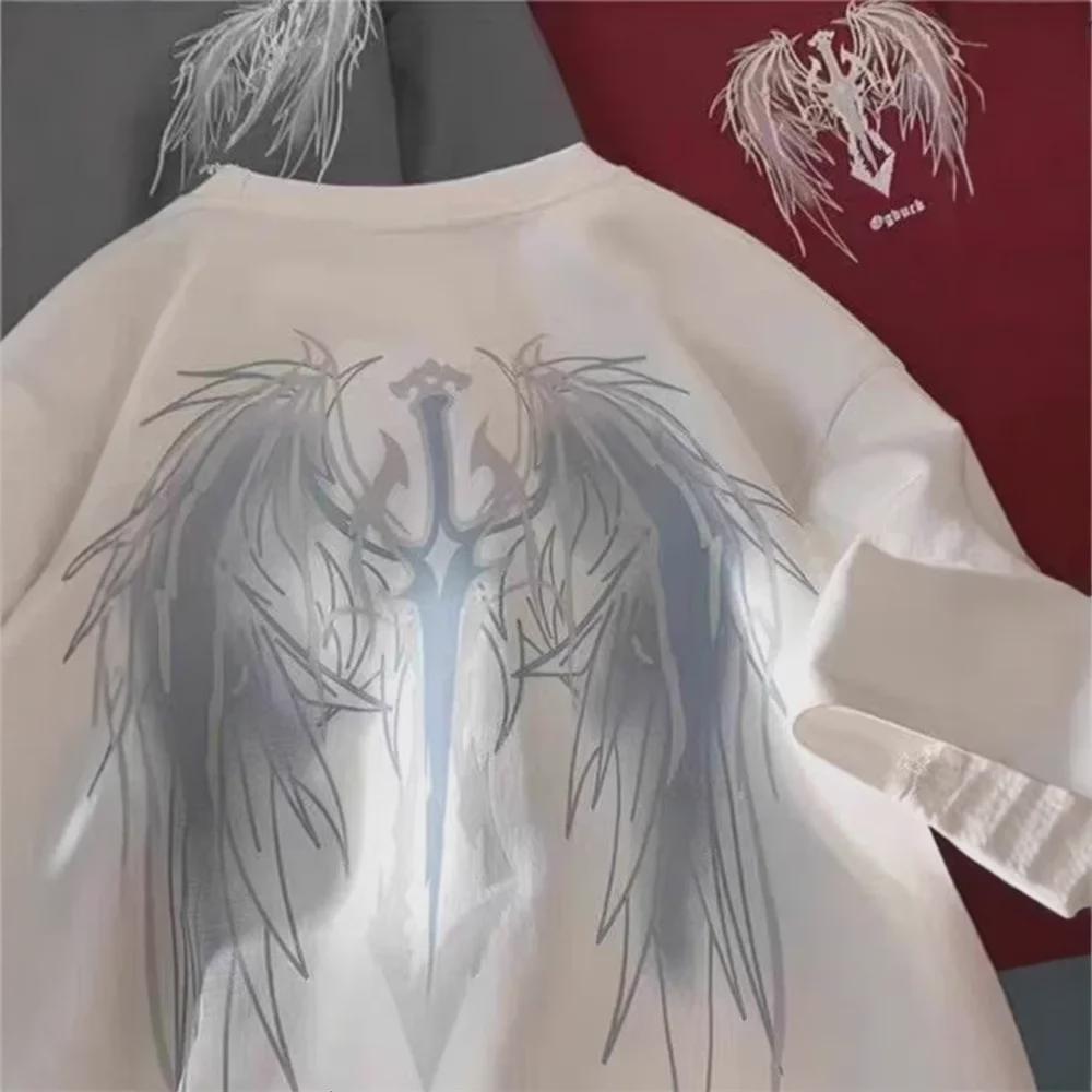 Herren Retro Flügel Rundhals Kurzarm T-Shirt