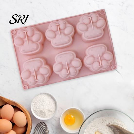 Baking Mold For Desserts Cat Paw Silicone Food-Grade Chocolate Mousse Cake Easy-Release Handmade Soap Reusable for DIY Dessert Decompression