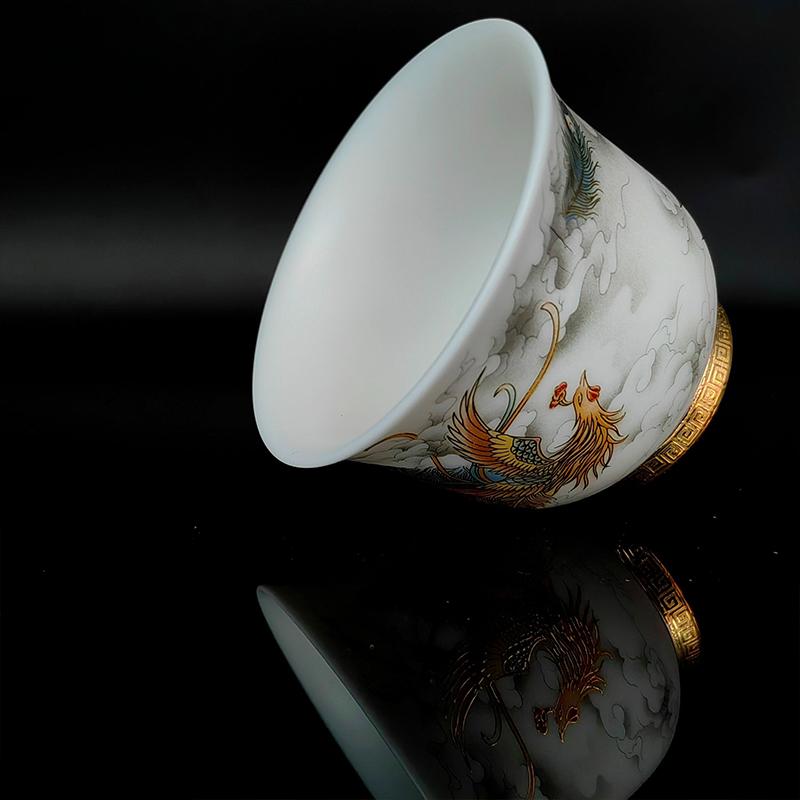 China Ceramică Glazură Neobișnuită Porțelan Jingdezhen Ceașcă Glazură Estetică Pentru Kung Fu Puer Oolong Tieguanyin Ceremonie Ceai cu Flori