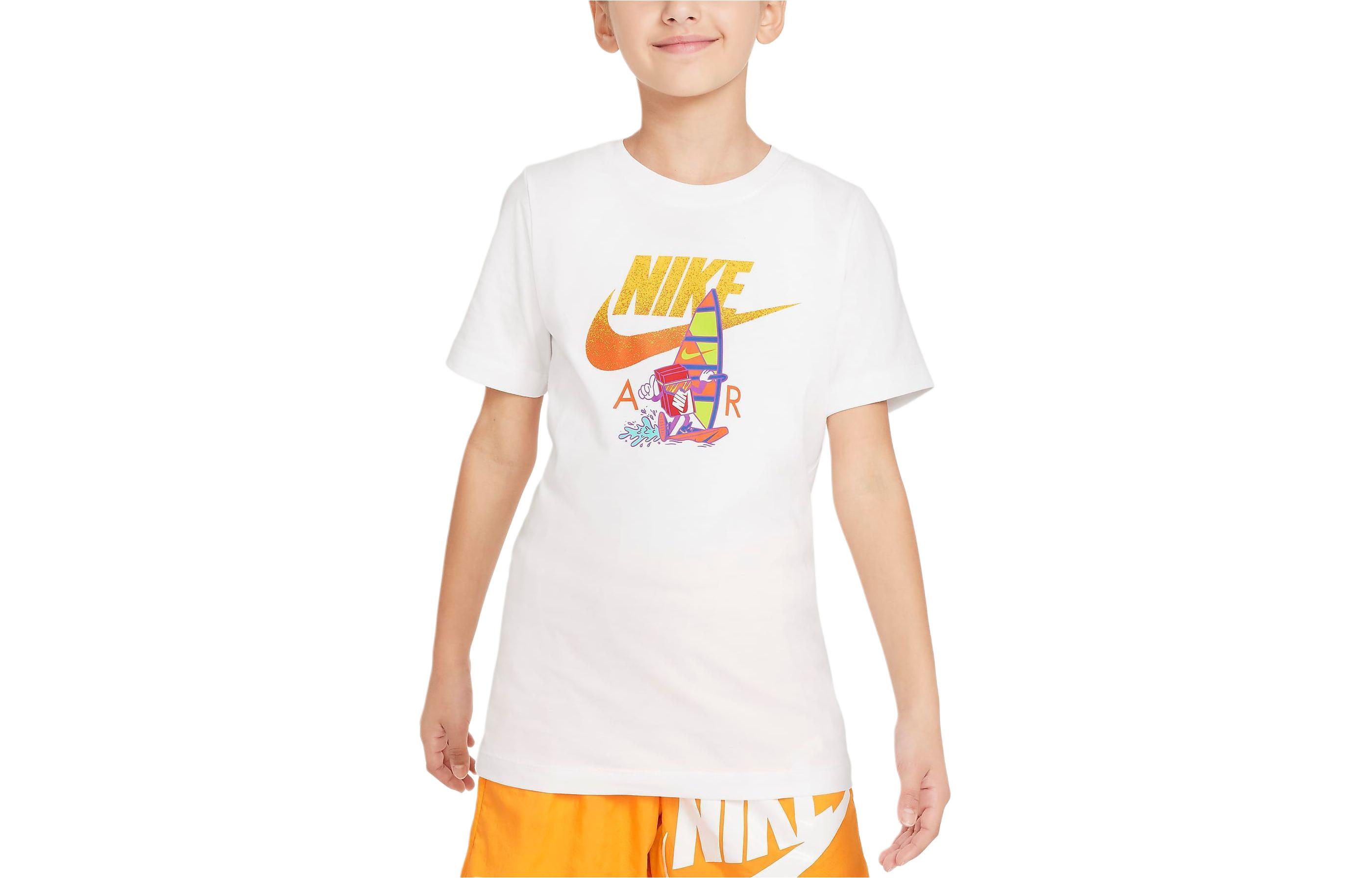 Nike T Shirt Sportswear White Kids  FV5346-100 S