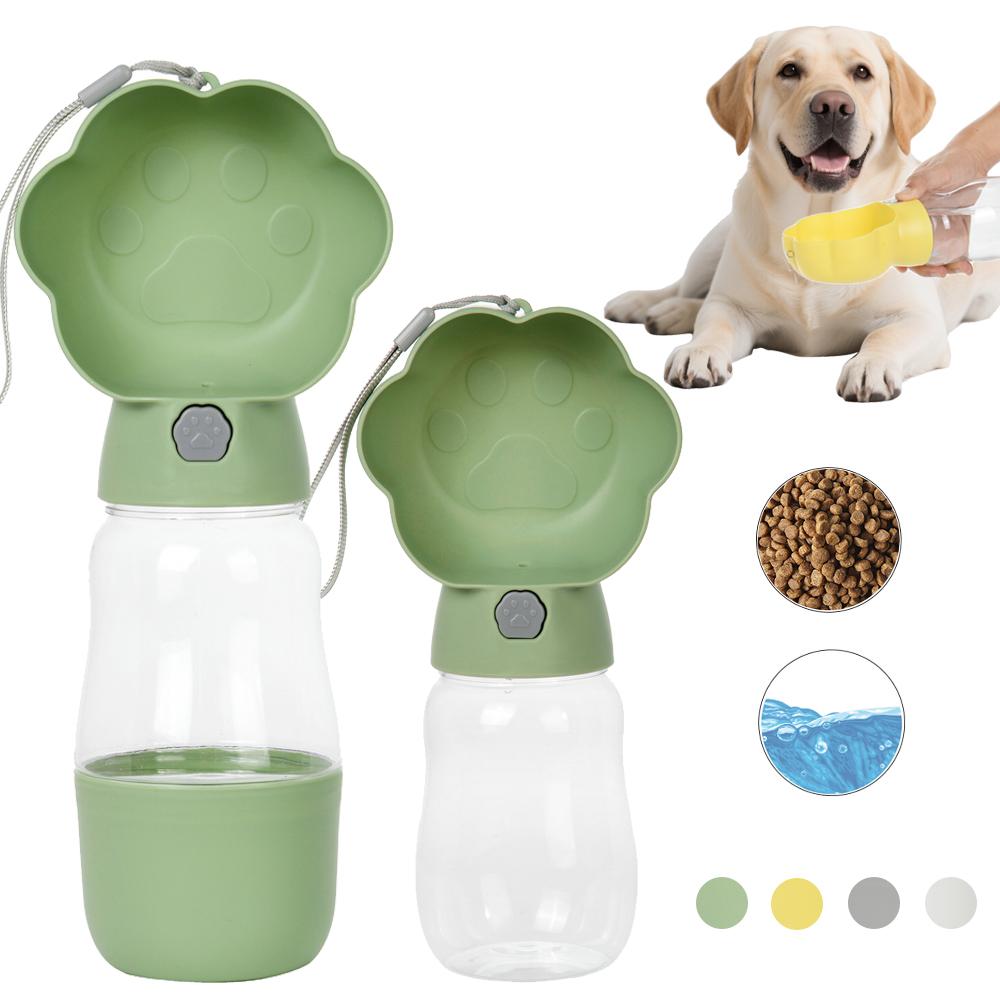 2 In 1 Dog Water Bottle With Food Container For Small Large Dogs Outdoor Portable Pet Drinking Bowl Puppy Cats Feeder Labrador