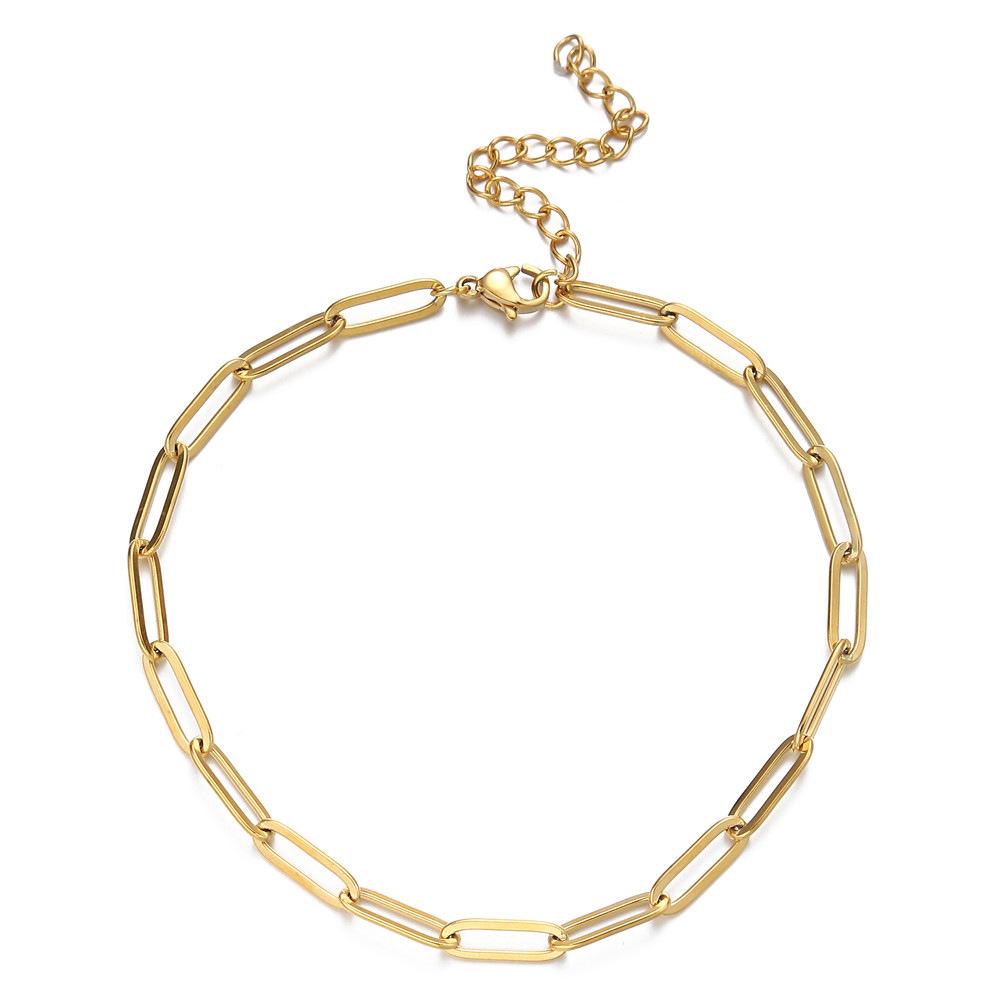 Minimalist Stainless Steel Paperclip and Bead Chain Bracelet Set