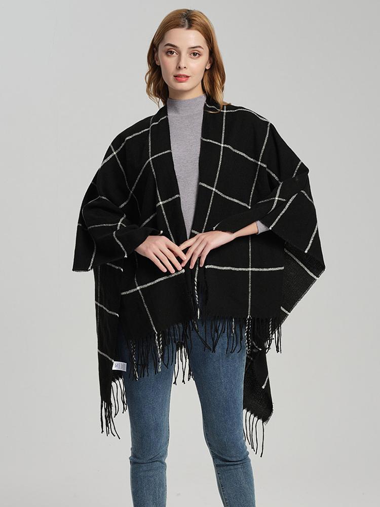 Imitation Cashmere Women Scarf Autumn Winter Plaid Tassel Wrap Shawls Pashmina Lady Ponchos Y Capas Mujer Cachecol Chales Stoles