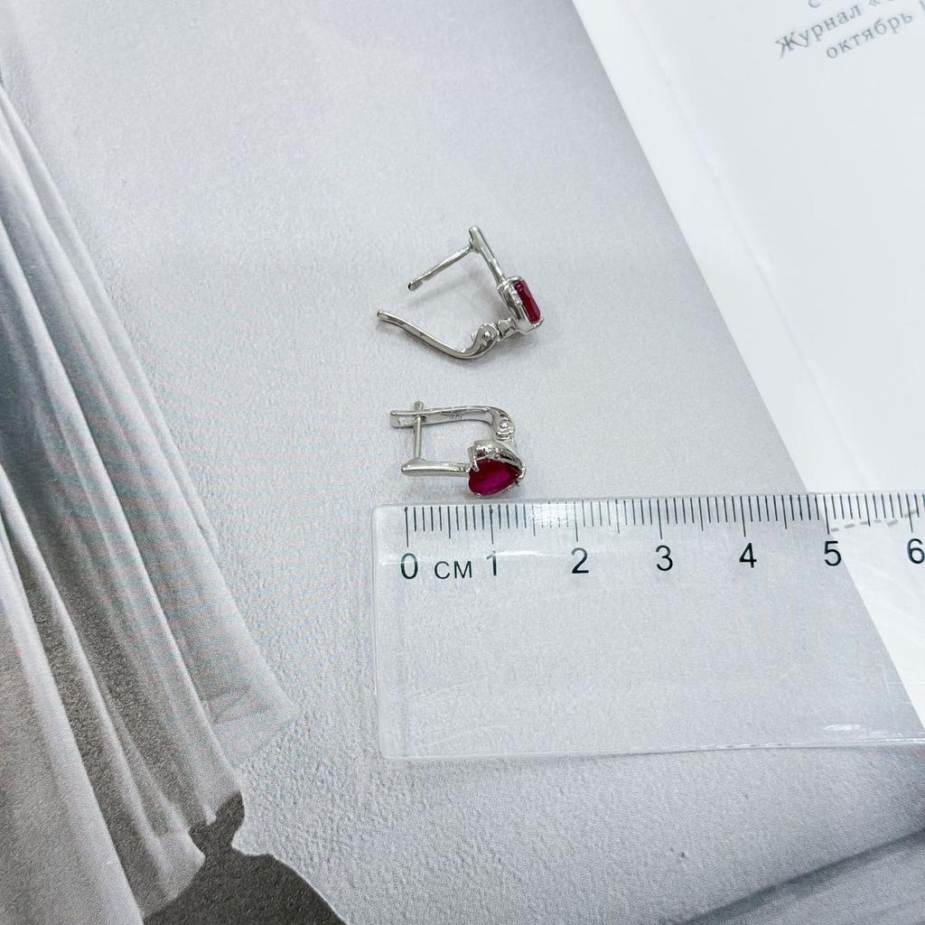 Silver Earrings with Natural Ruby 2.285ct (2172727)
