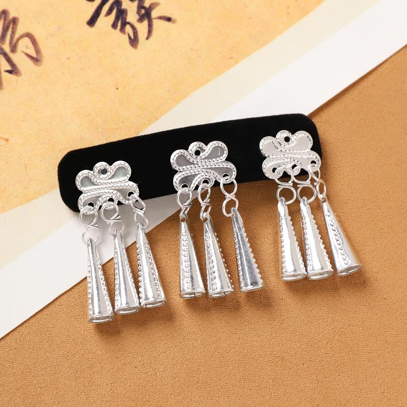 

Мяо серебряная заколка с бахромой ретро нишевая челка боковой зажим аксессуары для волос антикварный головной убор женщин Мяо