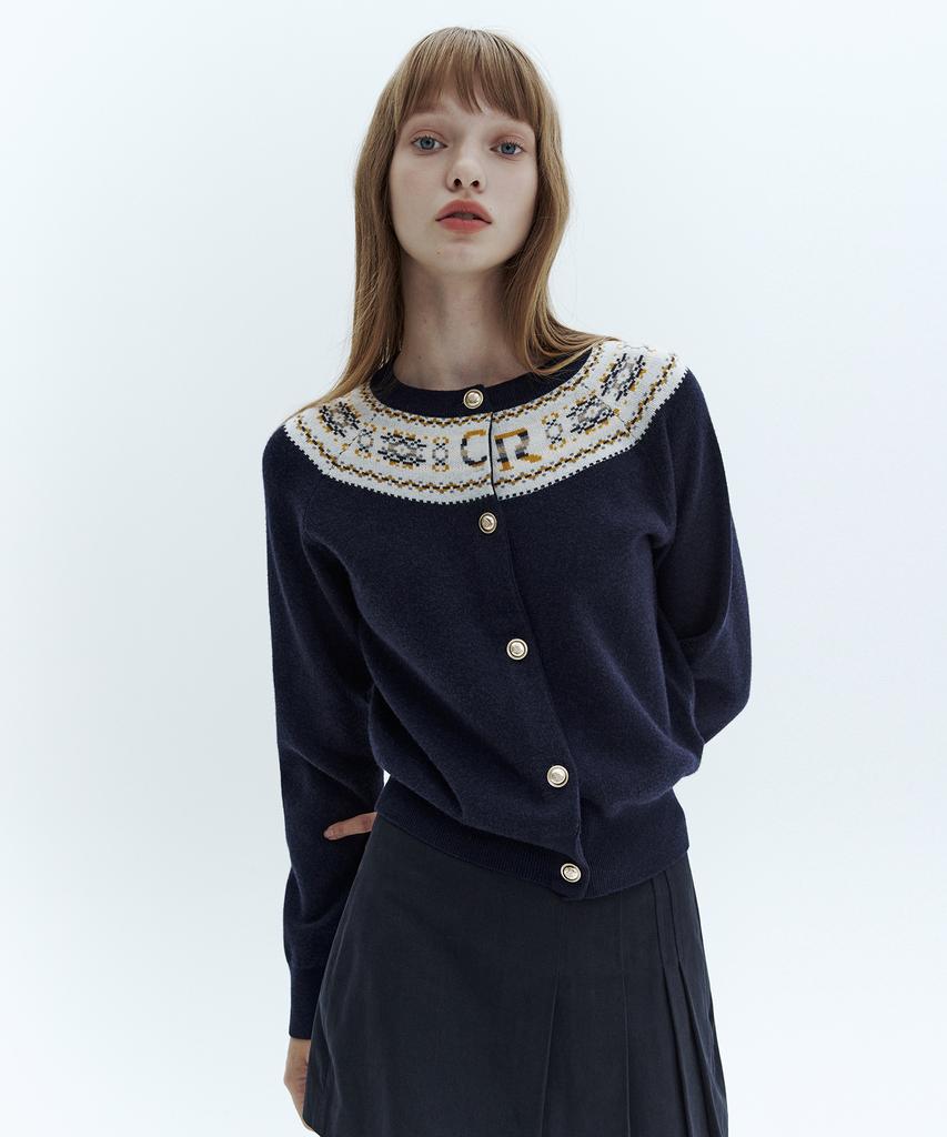 Citybreeze Wool Nordic Round Neck Knit Cardigan_2 Colors