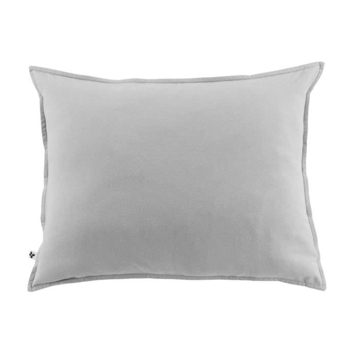 Taie d'oreiller - Flanelle - Brume - 50 x 70 cm - OEKO-TEX - Douceur naturelle