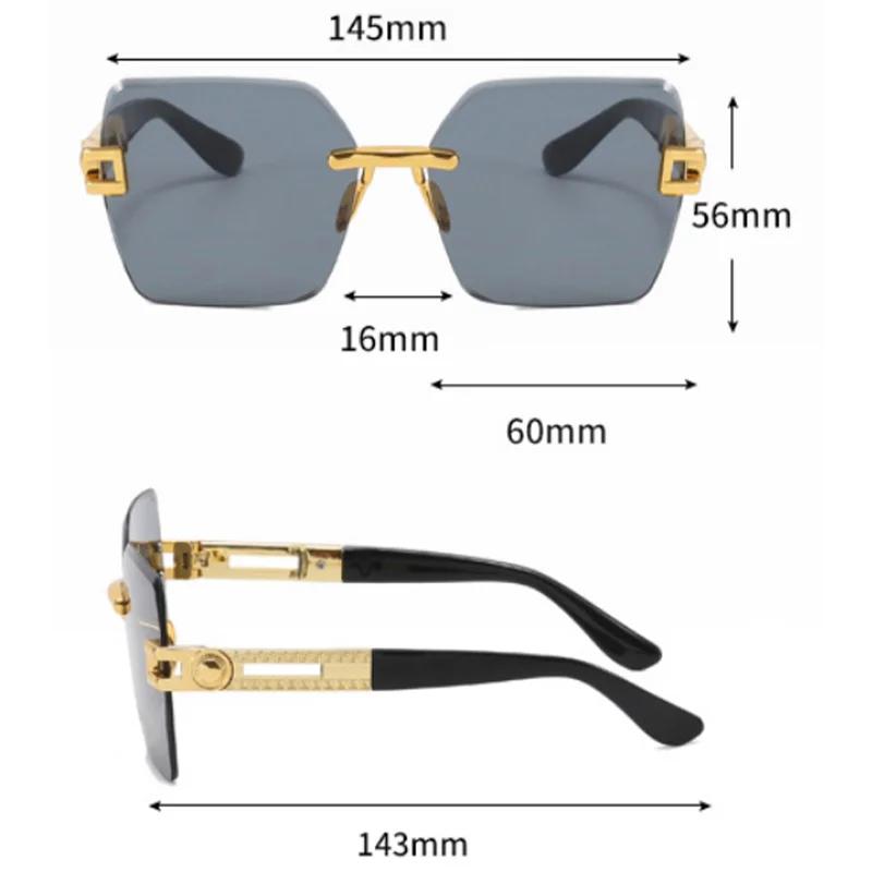 New Borderless Trimming Sunglasses Women'S Fashion Brand Designer Sun Glasses Women Color Lens Trend Eyewear Uv400