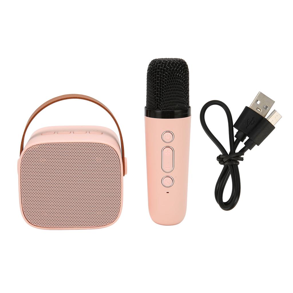 Bluetooth Speaker Microphone Set HD Stereo Rechargeable Retro Portable Karaoke Machine for Kids