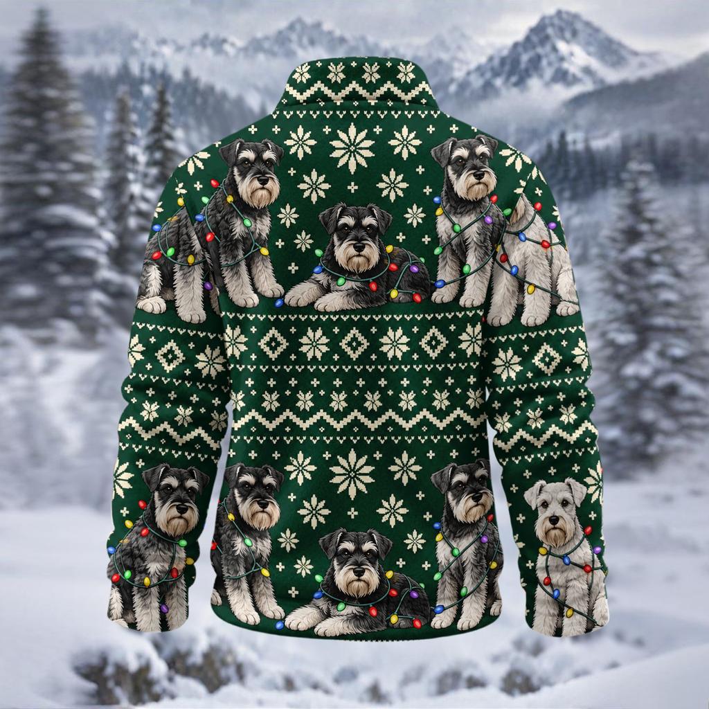 Men's Fall Winter Flannel Christmas Print Sweatshirt Casual Holiday Pullover Top