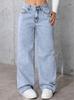 Retro High Waist Drapey Wide Leg Jeans