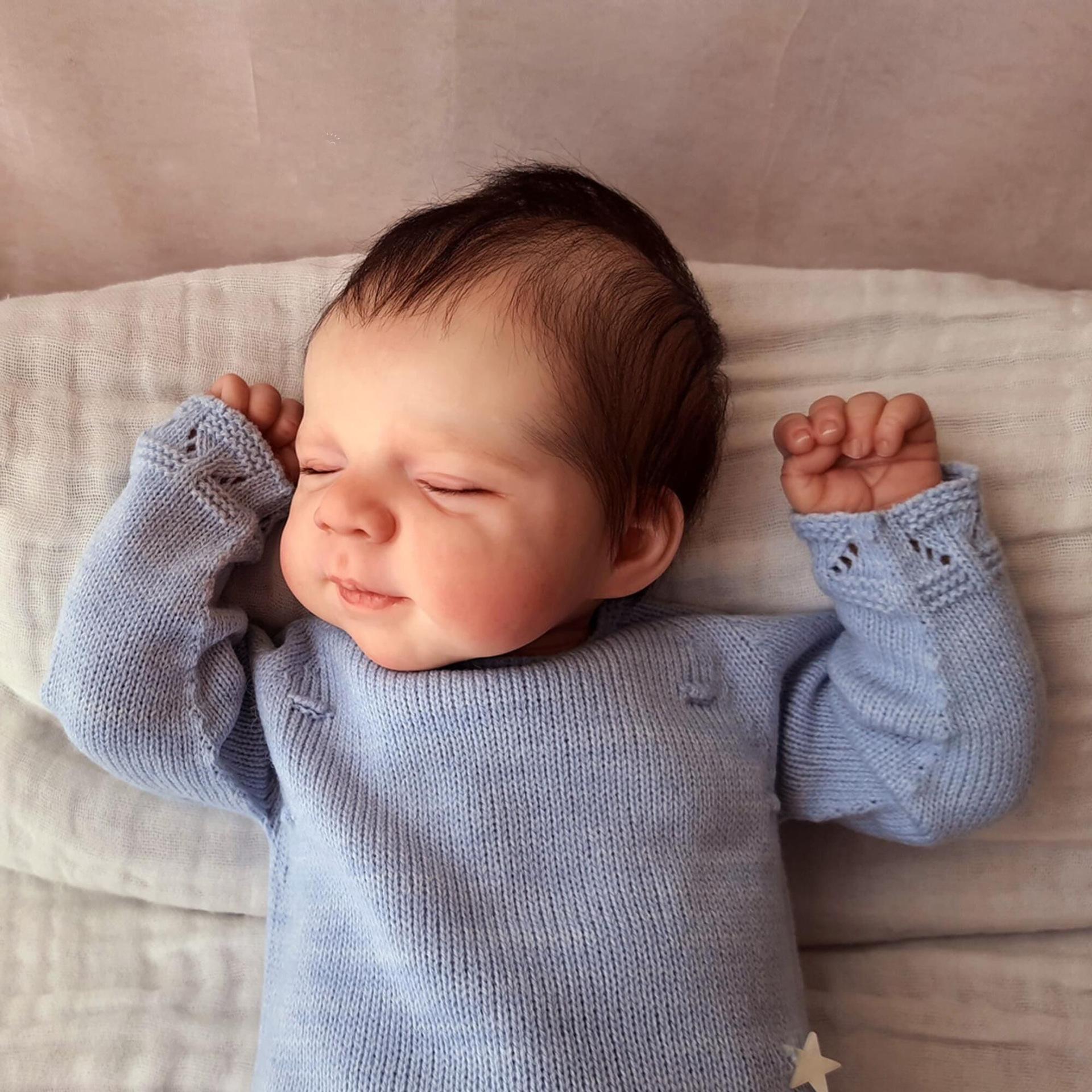 

Кукла-реборн с закрытыми глазами Pascale Bebe с прошитыми волосами, 50 см, полное тело, силиконовая виниловая, реалистичная, для подарка детям Cloth Body Doll