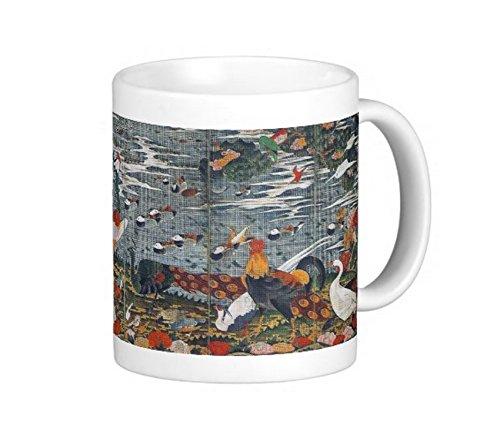 Ito Jakuchu's "Scenes of Trees, Flowers, Birds and Animals" (left panel) mug: Photo mug (Ito Jakuchu series)