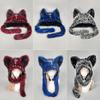 Gothic Punk Fuzzy Cat Ear Beanie Hat Women Winter Warm Soft Plush Cap Sweet Cool Style