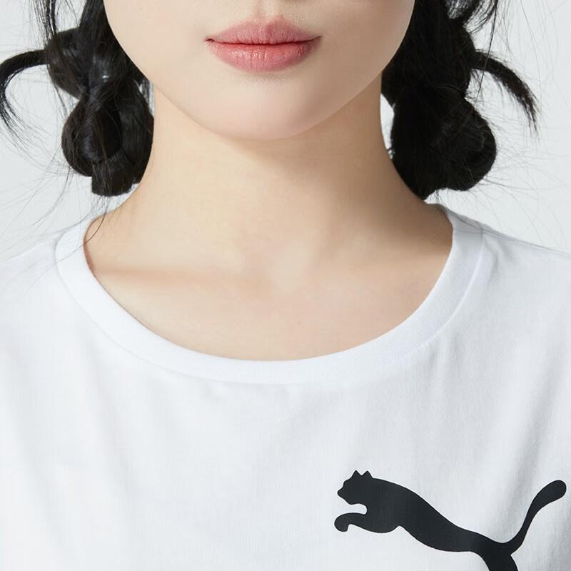 (WMNS) PUMA Logo Graphic T-Shirt 'White Black' Women's 685646-02