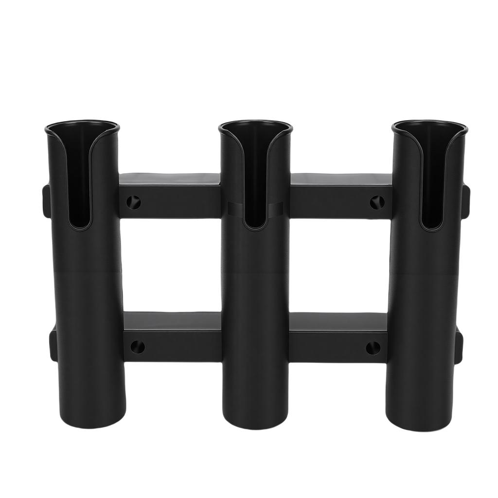3 Tube Fishing Pole Holder Portable Lightweight Wall Mounted Fish Rod Holder for Boat Yachts Kayaks Garage Storage Black