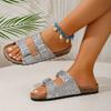 Cool Slippers Women's New Large-size Sequined One-word Buckle Women's Slippers