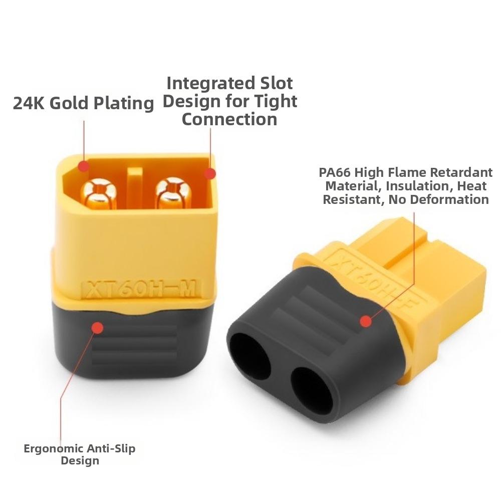 5pcs DC500V XT60NE-F Plug 3.5mm/4mm Amass Connector New Battery Connector  RC Accessories