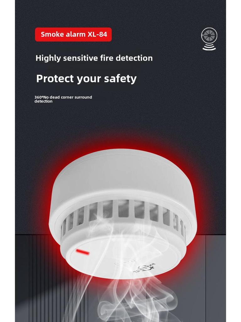 Wireless Sound & Light Smoke Alarm Sensor for Home & Commercial Use